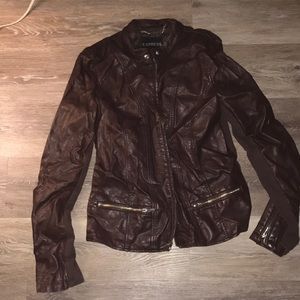 Express brown leather jacket